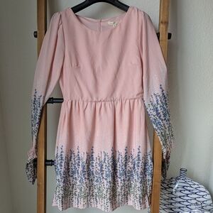 NWT Copper Key Women's Pink and Blue Floral Print Dress - Size S